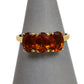 Pre-Owned 9ct Gold 3 Oval Garnet Ring Size N