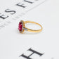 Pre-Owned 9ct Gold Oval Pink Tourmaline White Zircon Ring