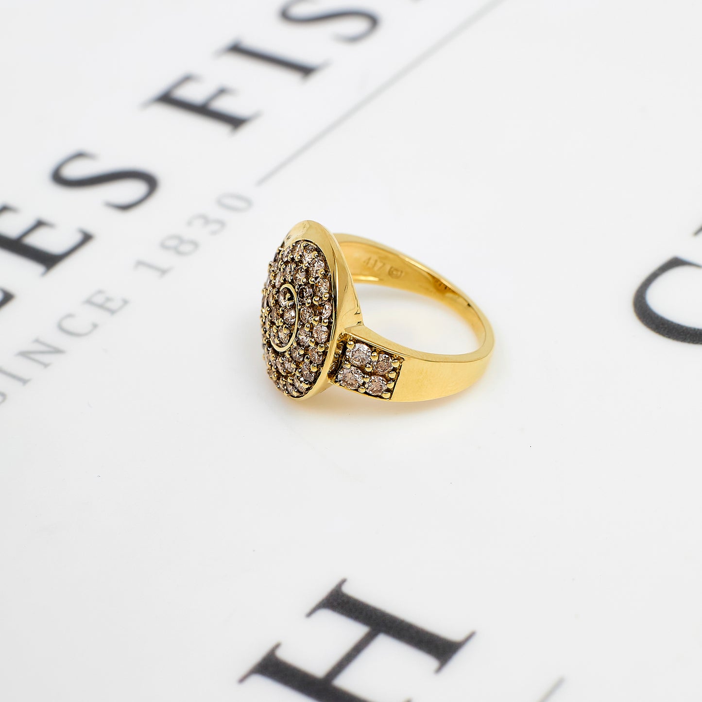 Pre-Owned 9ct Gold Diamond Spiral Design Ring Size N