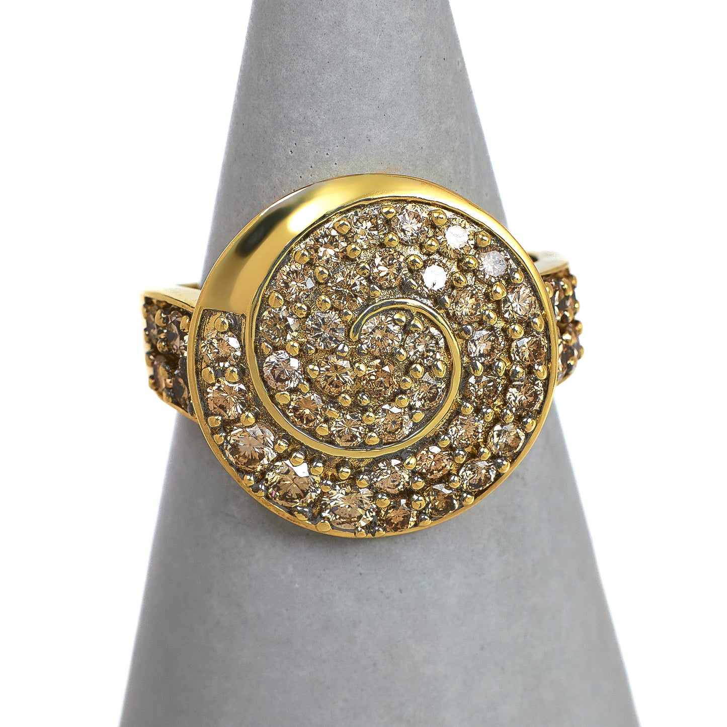 Pre-Owned 9ct Gold Diamond Spiral Design Ring Size N