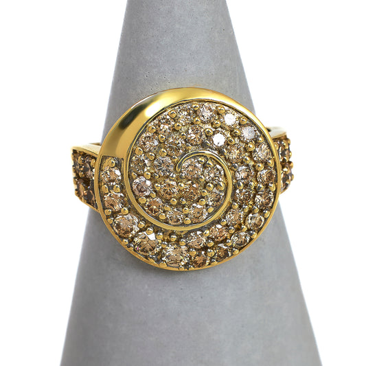 Pre-Owned 9ct Gold Diamond Spiral Design Ring Size N