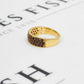 Pre-Owned 9ct Gold 43 Red Treated Diamonds Row Ring Size N