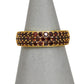 Pre-Owned 9ct Gold 43 Red Treated Diamonds Row Ring Size N