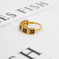 Pre-Owned 9ct Gold Red Treated Diamond 5 Cluster Ring Size N
