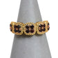 Pre-Owned 9ct Gold Red Treated Diamond 5 Cluster Ring Size N