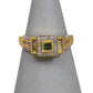 Pre-Owned 9ct Gold Green Treated & White Diamond Ring Size N