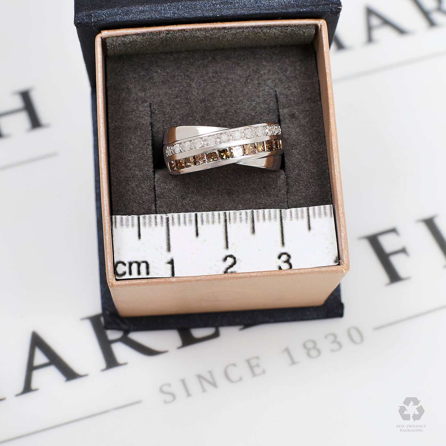 Pre-Owned 9ct White Gold Diamond Crossover Ring Size N