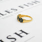 Pre-Owned 9ct Gold Blue Treated Diamond Triple Cluster Ring