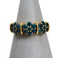 Pre-Owned 9ct Gold Blue Treated Diamond Triple Cluster Ring