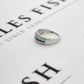 Pre-Owned 9ct White Gold Blue Treated & White Diamond Ring