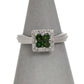 Pre-Owned 9ct White Gold Green Treated Diamond Cluster Ring