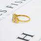 Pre-Owned 9ct Gold Brown & White Diamond Ring Size N