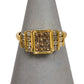 Pre-Owned 9ct Gold Brown & White Diamond Ring Size N