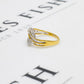 Pre-Owned 9ct Gold Diamond Wave & Circle Ring Size N