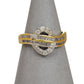 Pre-Owned 9ct Gold Diamond Wave & Circle Ring Size N