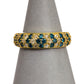Pre-Owned 9ct Gold Blue Treated Diamond & White Diamond Ring