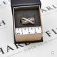 Pre-Owned 9ct Gold Tricolor Diamond X Design Ring Size N