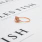 Pre-Owned 9ct Rose Gold Morganite & Diamond Ring Size N.5