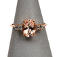 Pre-Owned 9ct Rose Gold Morganite & Diamond Ring Size N.5