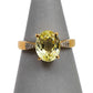 Pre-Owned 9ct Gold Oval Spodumene & 6 Diamond Ring Size N