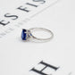 Pre-Owned 9ct White Gold Kyanite & Diamond Ring Size N.5