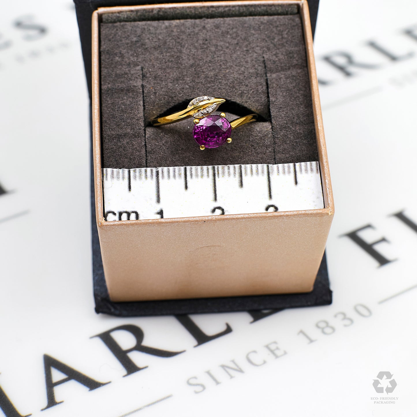 Pre-Owned 9ct Gold Garnet & Diamond Crossover Ring Size N