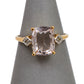 Pre-Owned 9ct Gold Beryl & Diamond Ring Size N