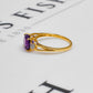 Pre-Owned 9ct Gold Amethyst & Diamond Ring Size N.5
