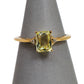 Pre-Owned 9ct Gold Rectangle Spodumene & Diamond Ring Size N