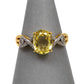 Pre-Owned 9ct Gold Spodumene & 12 Diamond Ring Size N