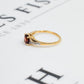 Pre-Owned 9ct Gold Red Zircon & 8 Diamond Ring Size N