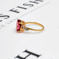Pre-Owned 9ct Gold Oval Coated Topaz & Diamond Ring Size N