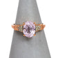 Pre-Owned 9ct Rose Gold Kunzite & Diamond Ring Size N.5