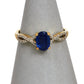 Pre-Owned 9ct Gold Oval Kyanite & Diamond Ring Size N