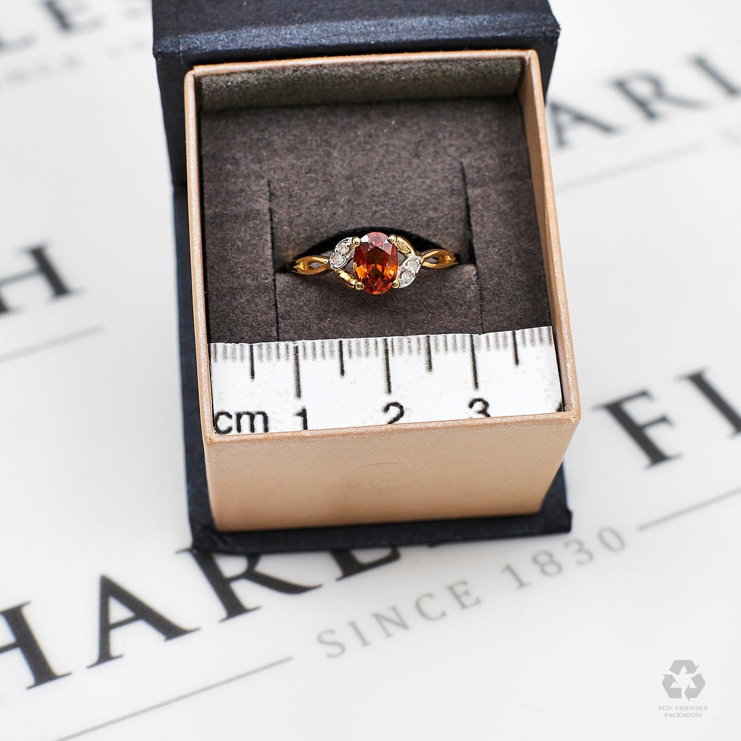 Pre-Owned 9ct Gold Treated Sapphire & Diamond Ring Size N