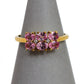 Pre-Owned 9ct Gold 6 Garnet & 2 Diamond Ring Size N
