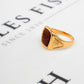 Pre-Owned 9ct Gold Mens Synthetic Goldstone Signet Ring