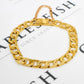 Pre-Owned 9ct Gold Polished & Textured Curb Chain Bracelet