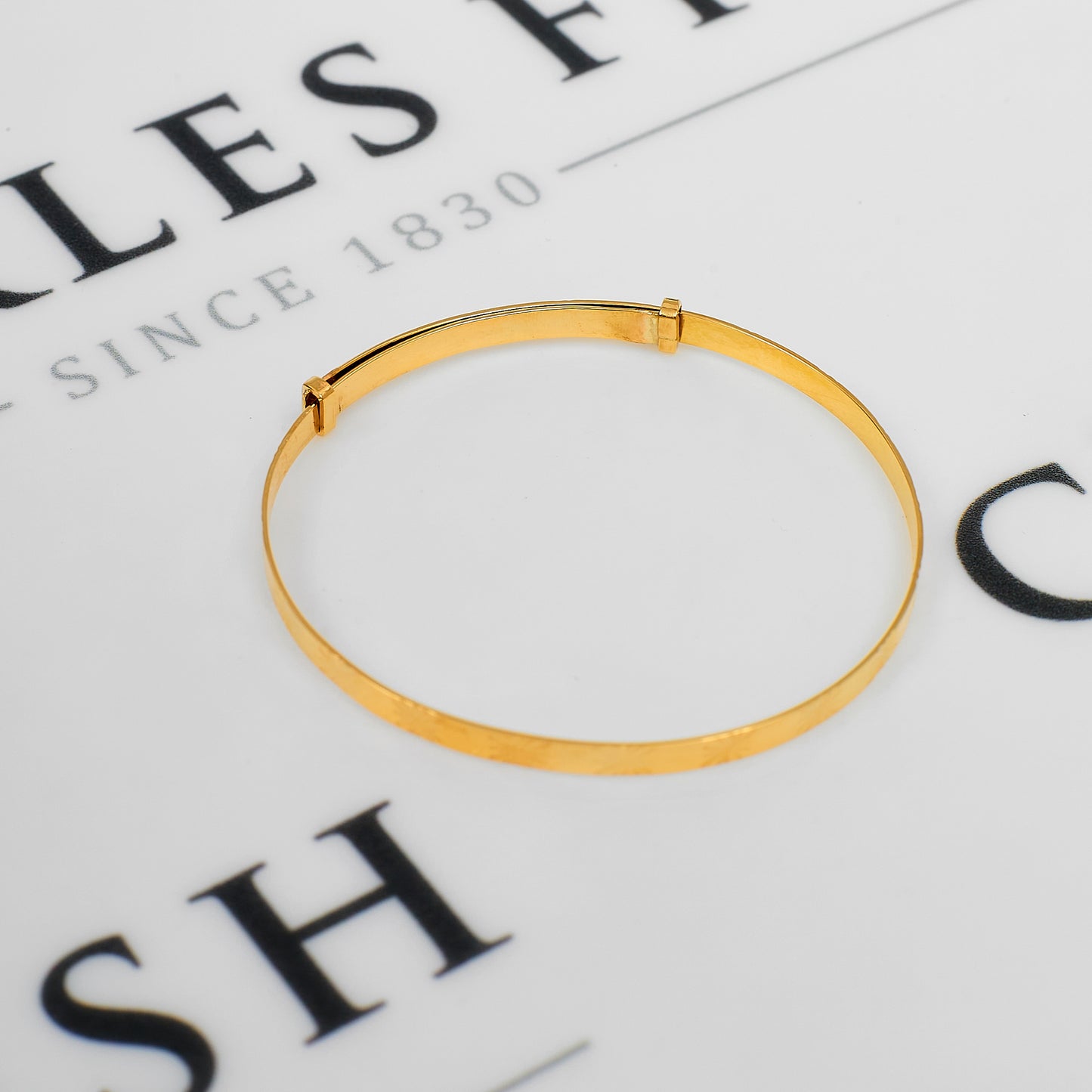 Pre-Owned 9ct Gold Child Patterned Bangle Expandable