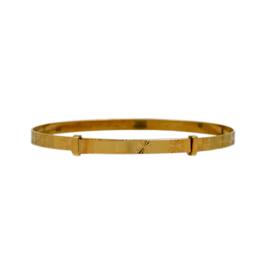 Pre-Owned 9ct Gold Child Patterned Bangle Expandable