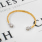 Pre-Owned 9ct Gold CZ Child Twist Torque Bangle & ID Plate