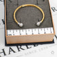 Pre-Owned 9ct Gold CZ Child Twist Torque Bangle & ID Plate
