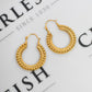 Pre-Owned 9ct Gold Bead Design Creole Hoop Earrings