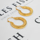 Pre-Owned 9ct Gold Bead Design Creole Hoop Earrings
