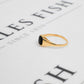 Pre-Owned 9ct Gold Square Rounded Corner Onyx Signet Ring