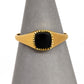 Pre-Owned 9ct Gold Square Rounded Corner Onyx Signet Ring
