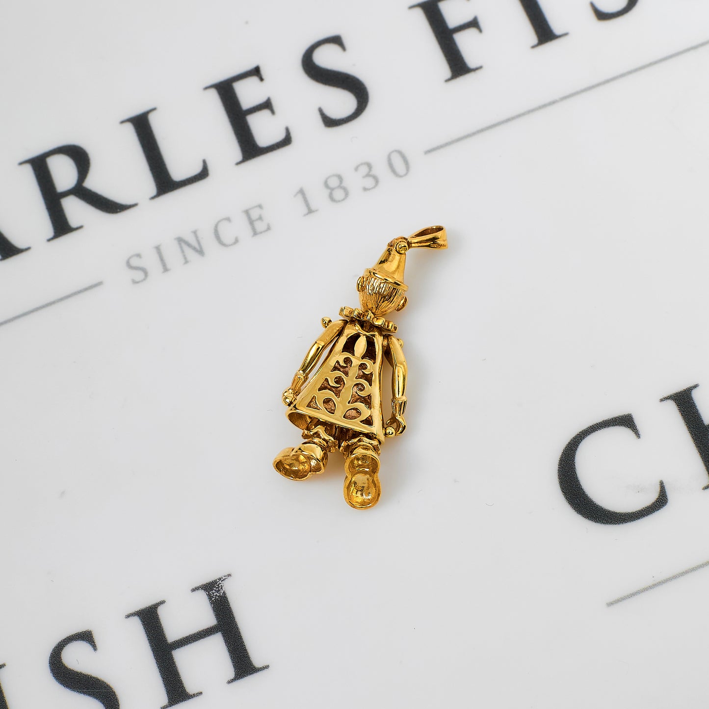 Pre-Owned 9ct Gold Synthetic Stone Articulated Clown Pendant