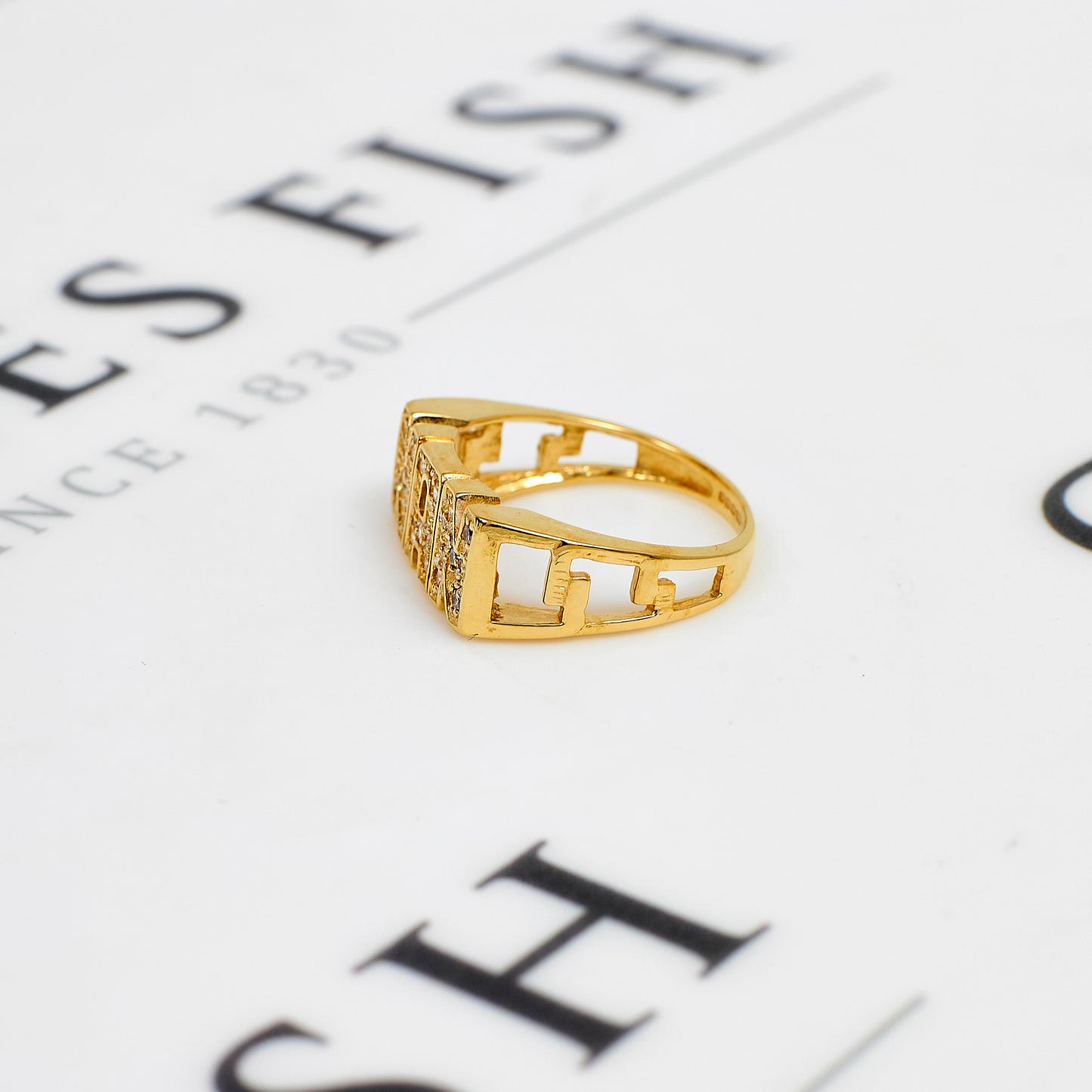 Pre-Owned 9ct Gold CZ NAN Cherish Ring Size L