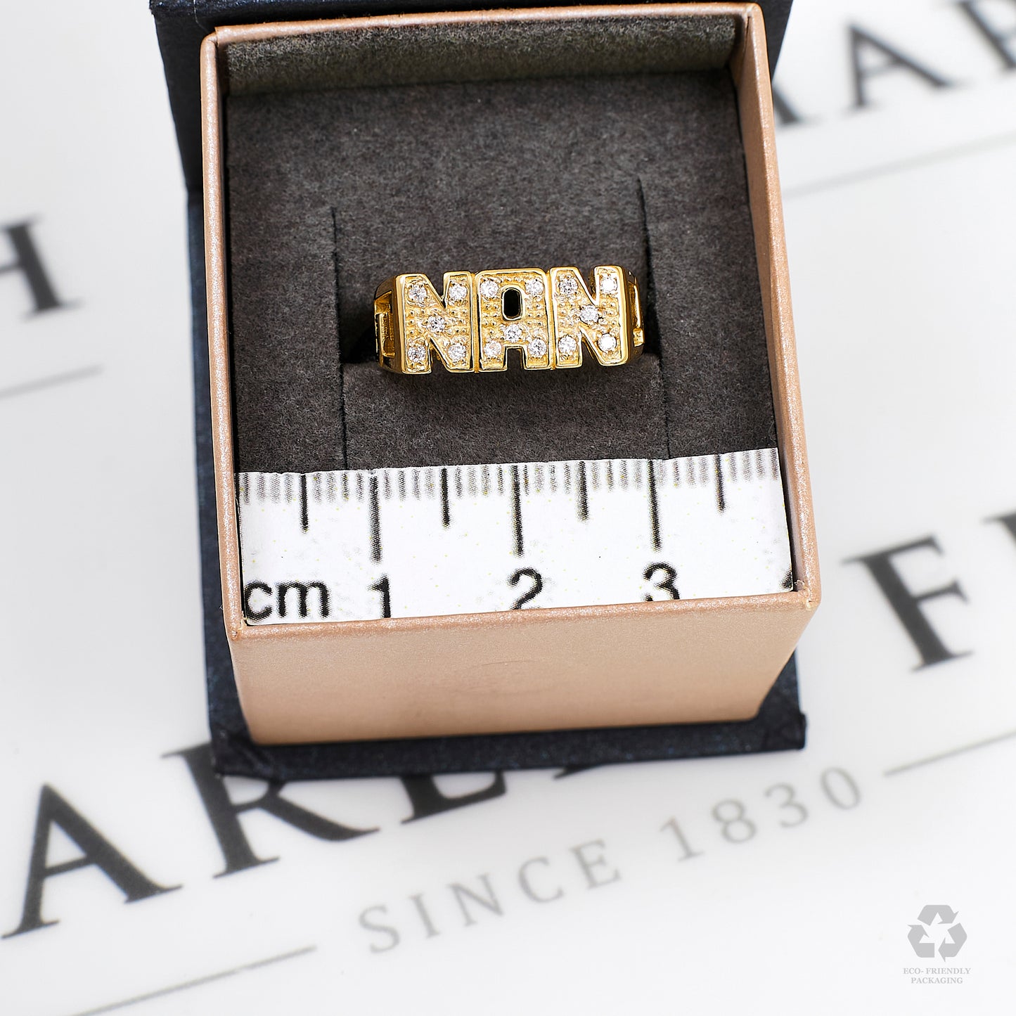 Pre-Owned 9ct Gold CZ NAN Cherish Ring Size L
