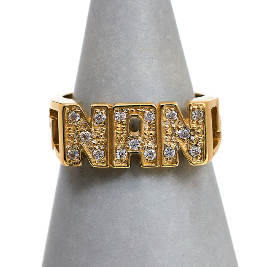 Pre-Owned 9ct Gold CZ NAN Cherish Ring Size L
